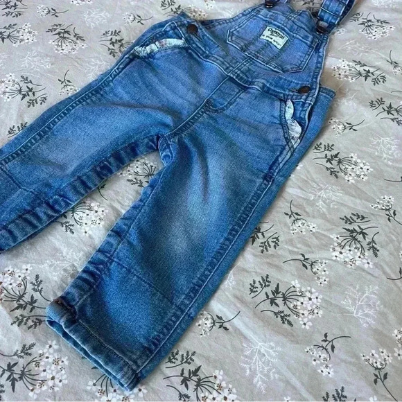 Oshkosh Denim Overalls Girls Size 12M - Picture 2 of 10